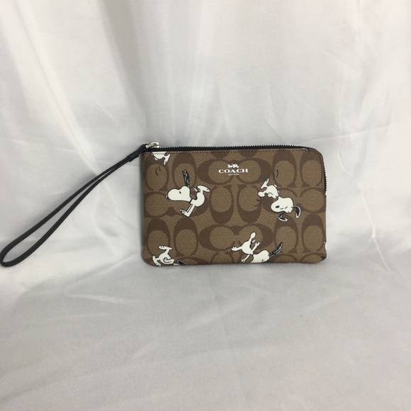 Coach Tan Wristlet with White Accents - Picture 1 of 6